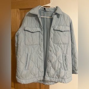 H&M quilt jacket in baby blue size small